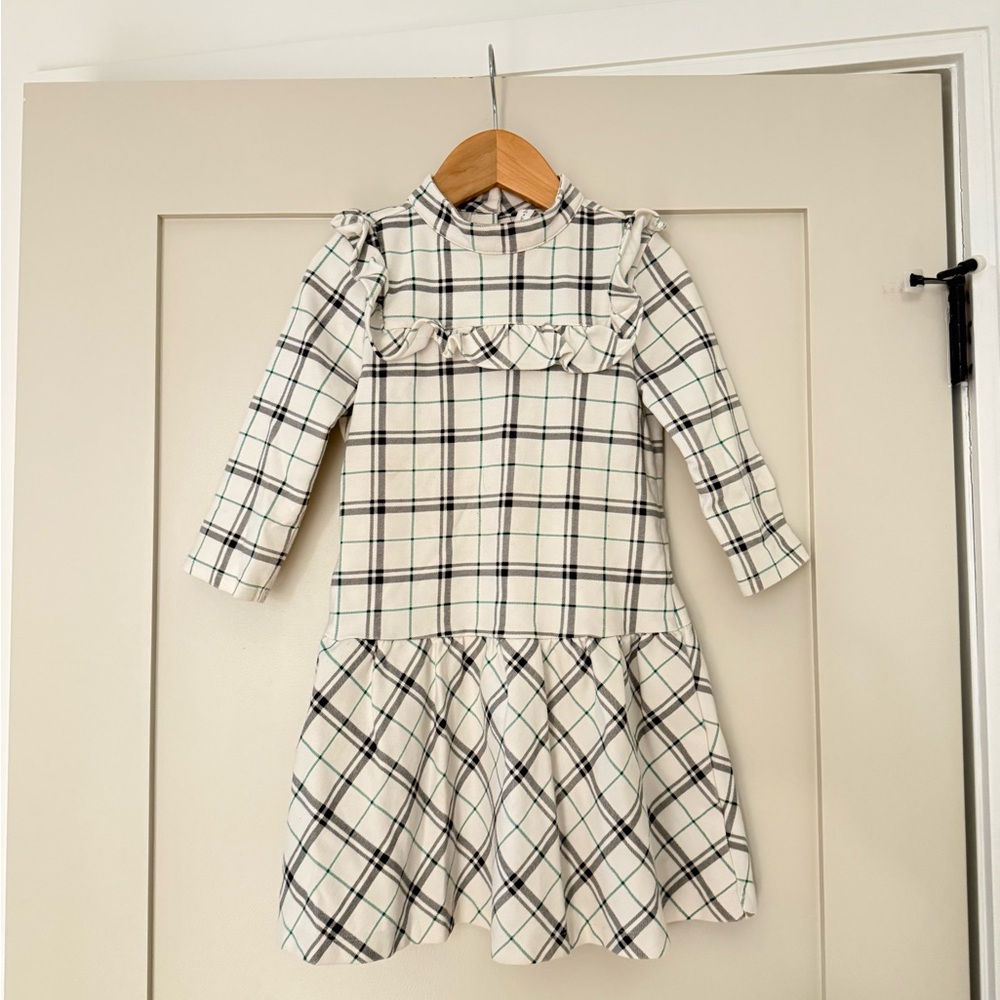 Janie and Jack White and Black Plaid Dress